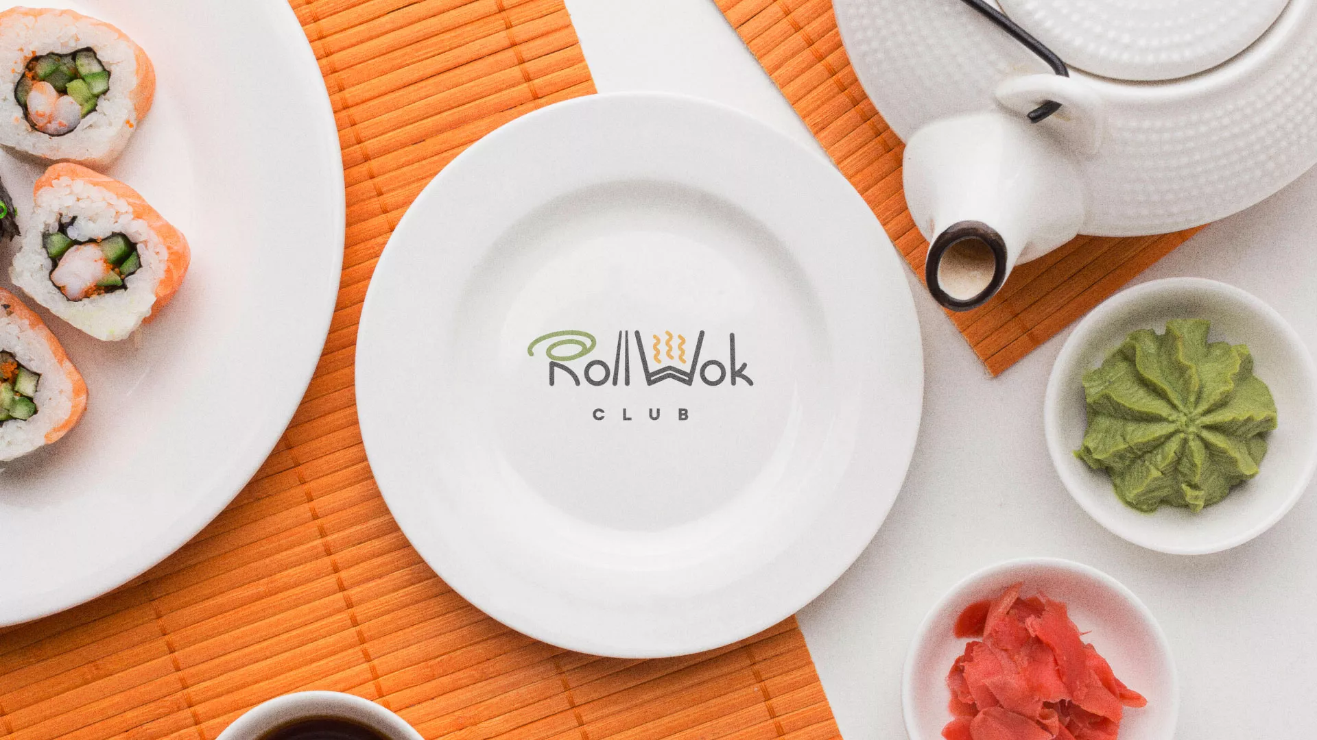 Разработка логотипа и фирменного стиля в Новокуйбышевске для суши-бара «Roll Wok Club» Разработка логотипа и фирменного стиля в Новокуйбышевске для суши-бара «Roll Wok Club»
